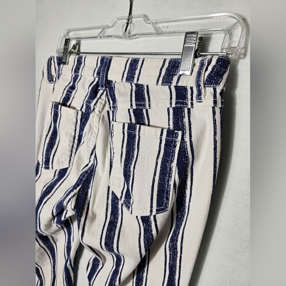 Philosophy Jeans White and Blue Striped Women's Size 8 - Picture 2 of 9